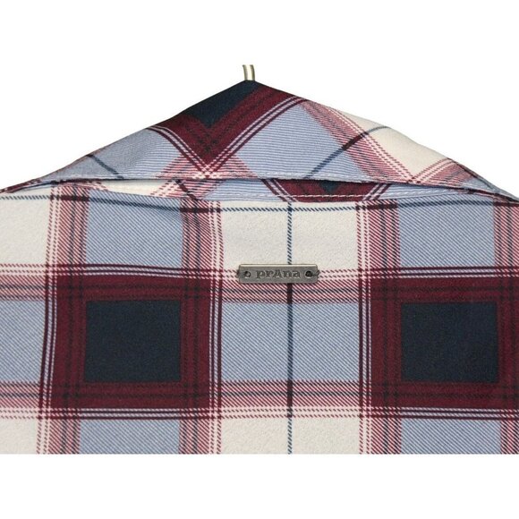 PRANA Womens Flint Plaid Check Maxi Top Long Shirt SMALL - Picture 5 of 10